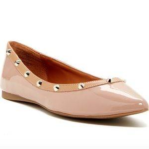 14TH & UNION Kiana Gold Studded Nude Flats